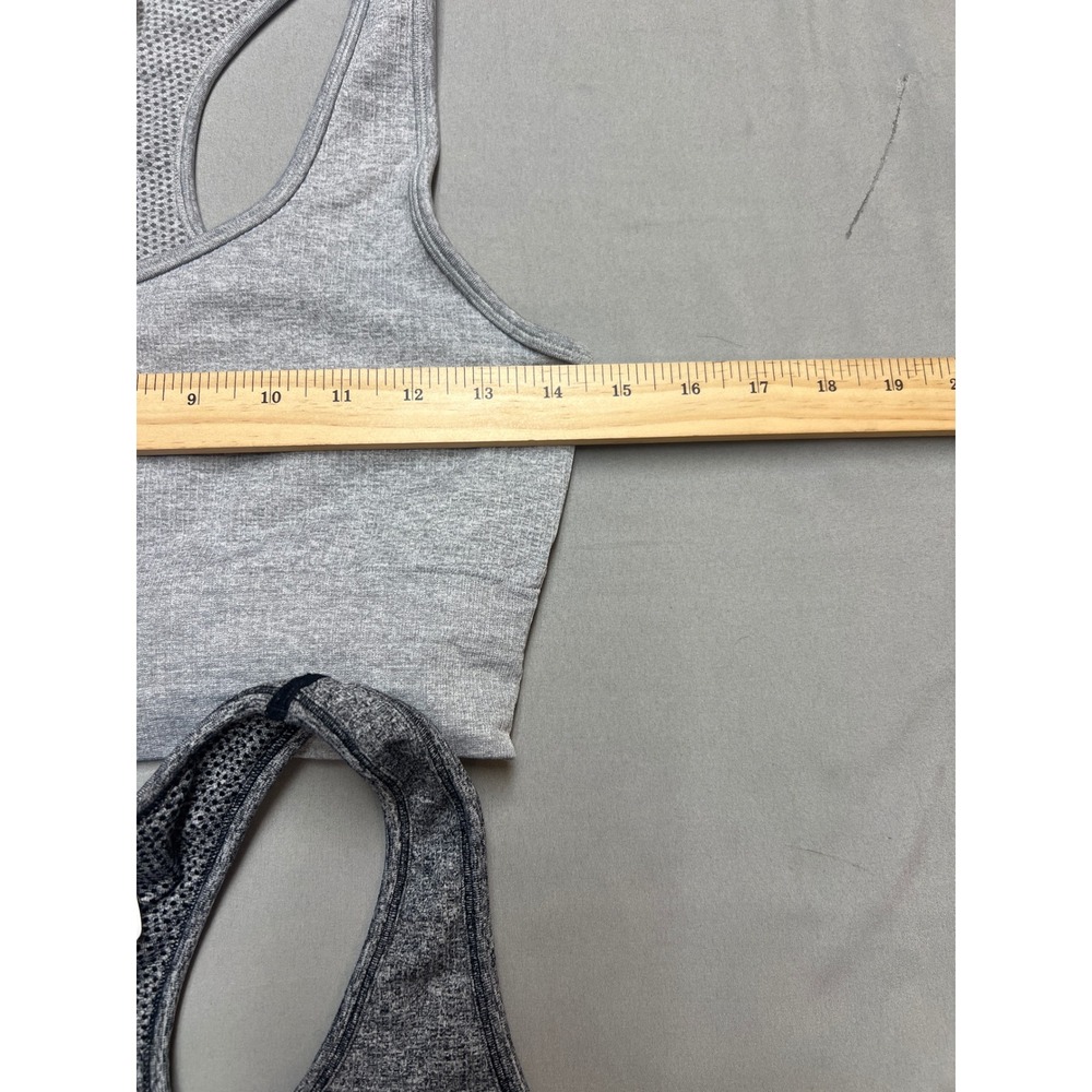 90 Degree by Reflex Girls XL Sports Bra Set 2 Pack Heather Gray Racerback - Picture 5 of 7